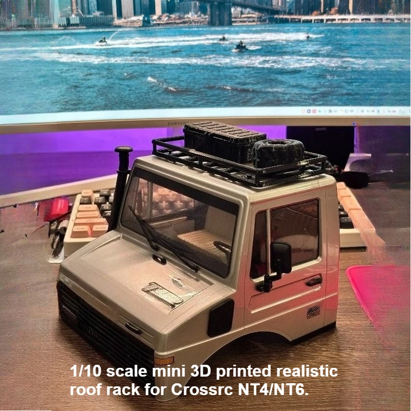 

1/10 масштаб мини 3D печатный имитация багажника на крышу автомобиля, монтажный аксессуар, подходит для Crossrc NT4/NT6, игрушечные машинки с дистанционным управлением