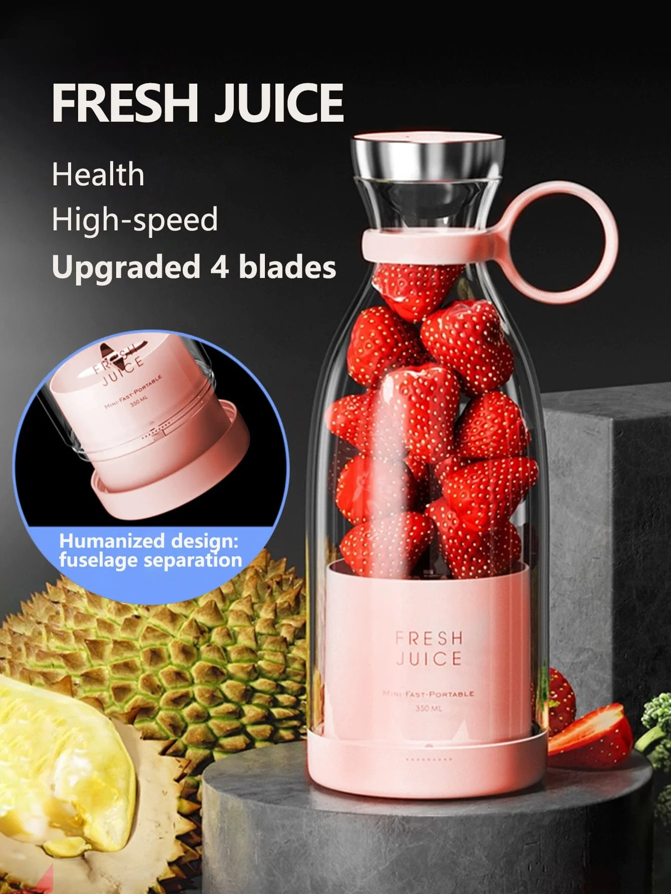 Reup Portable Blender Mini Portable Blender Smoothies 1400mAh FRESH JUICE Travel Electric Travel Portable Mixer Kitchen