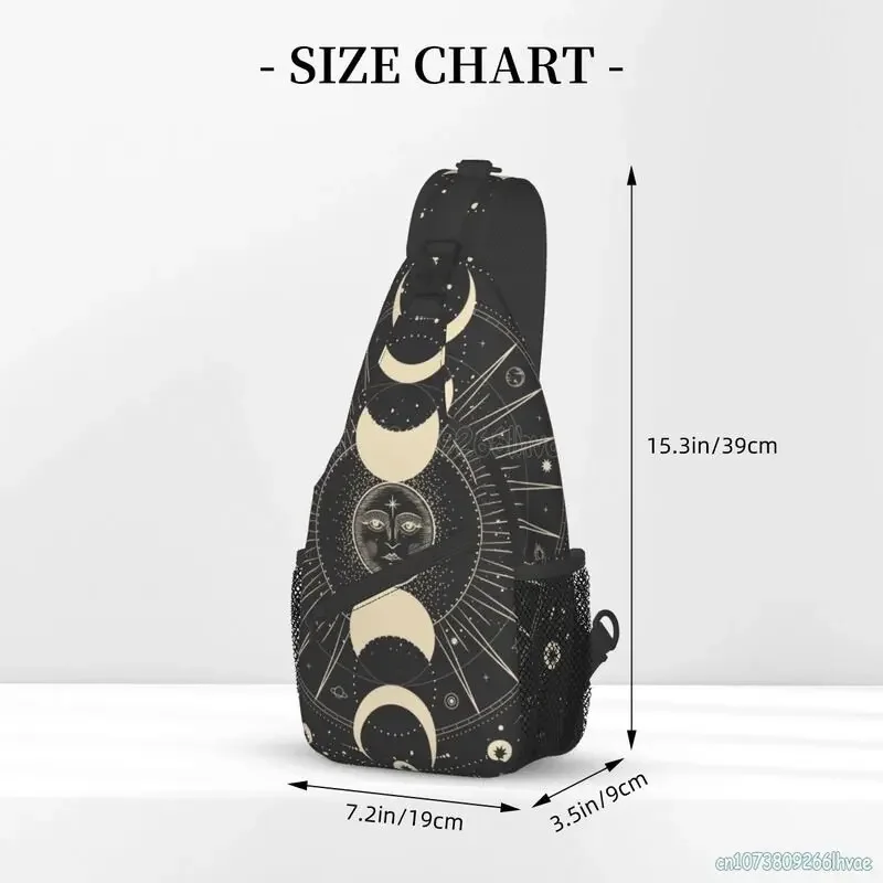 Moon Star Mystic Sun Astrology Tarot Goth Sling Backpack Unisex Chest Bags Crossbody Travel Hiking Daypack Casual Shoulder Bag