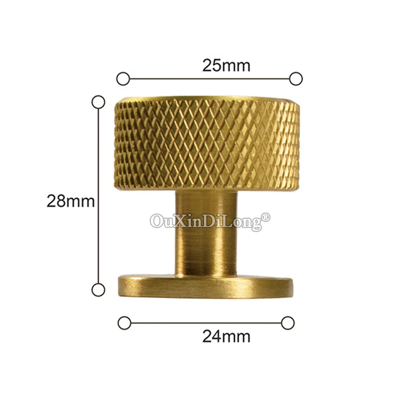 High-end 4PCS Solid Brass Knurled Furniture Pulls Handles Drawer Knobs Cupboard Wardrobe Kitchen TV Wine Cabinet Pulls Knobs