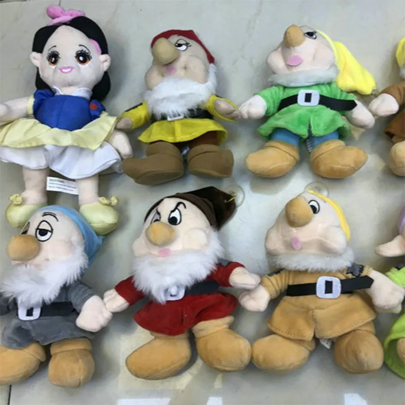 22CM New Plush Stuffed Toy Cute Snow White and Seven Dwarves Cartoon Doll Kawaii Children\'s Doll Birthday Gift Room Decoration