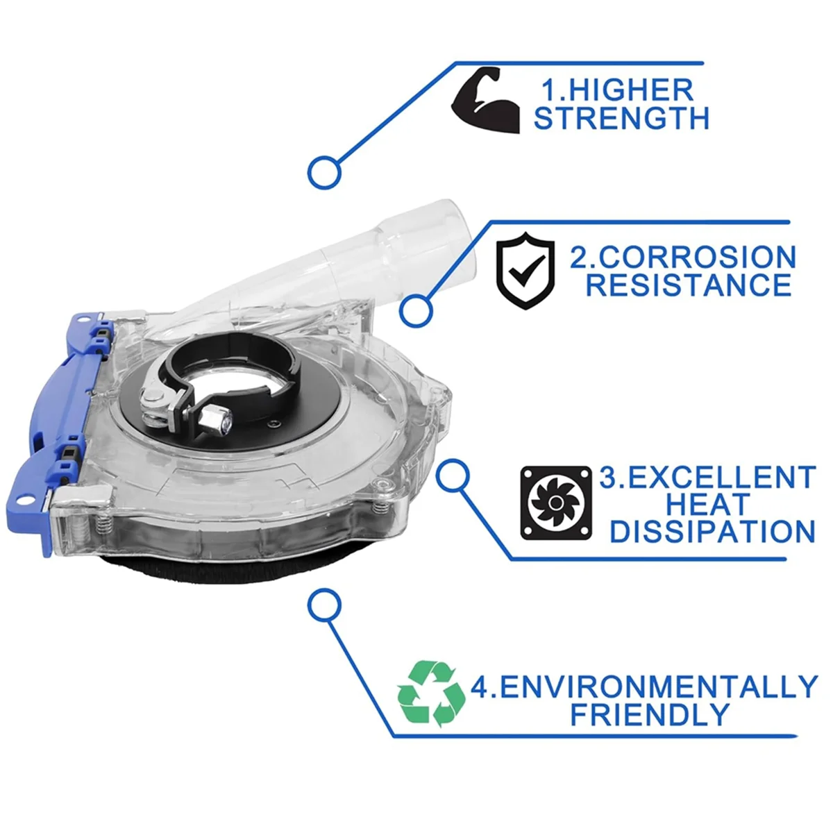 A002 mortalha de poeira para rebarbadora de 5 polegadas e 4-1/2 polegadas, mortalha de moagem universal, policarbonato transparente
