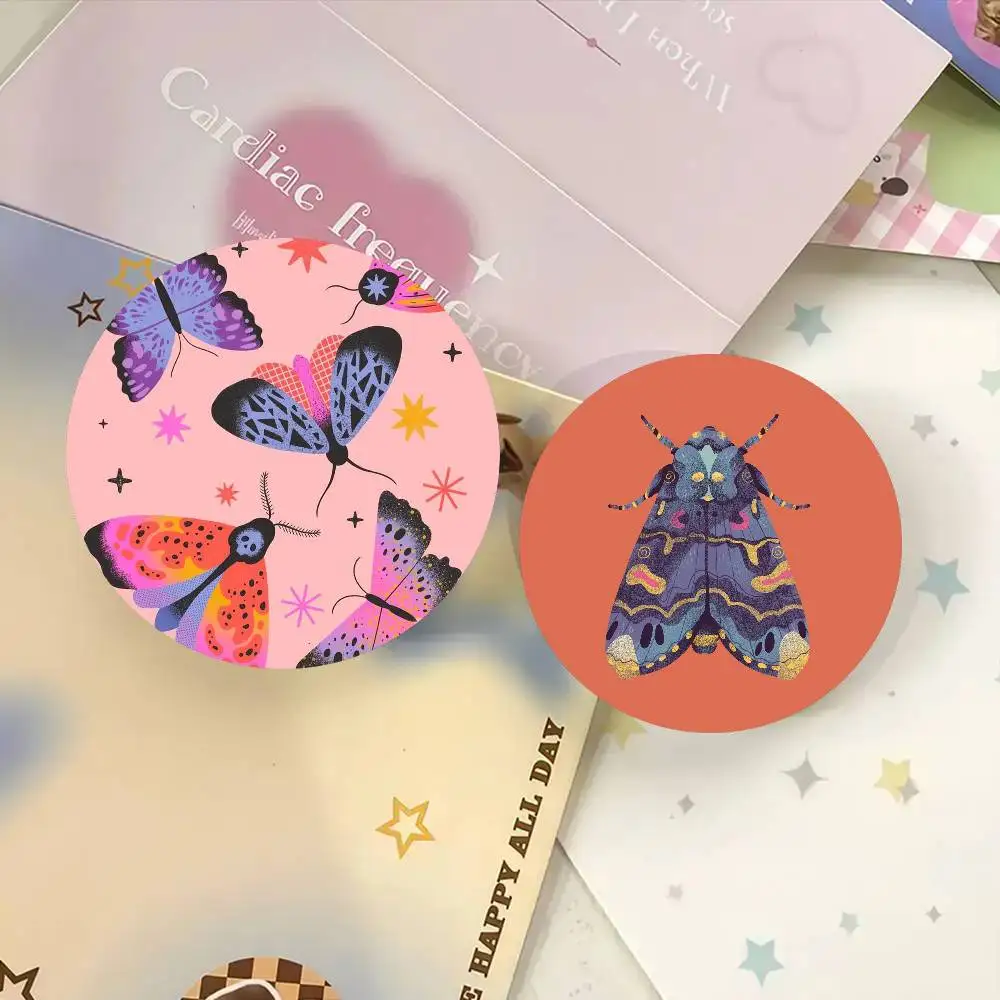 Butterfly Art Ladybug Tiger Moth Beetle Cartoon Style Badge Brooches On Backpack Decoration Round Enamel Pins For Accessorys
