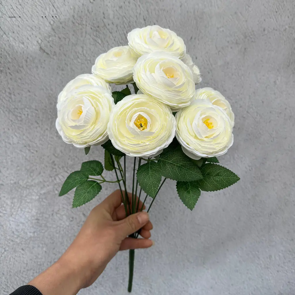 9-Köpfiger Strauß Künstliche Eustoma-Blumen, Exquisite Blumendekoration für Heimdekoration, Hochzeitsarrangements, Party-Hintergrund – Detail 4