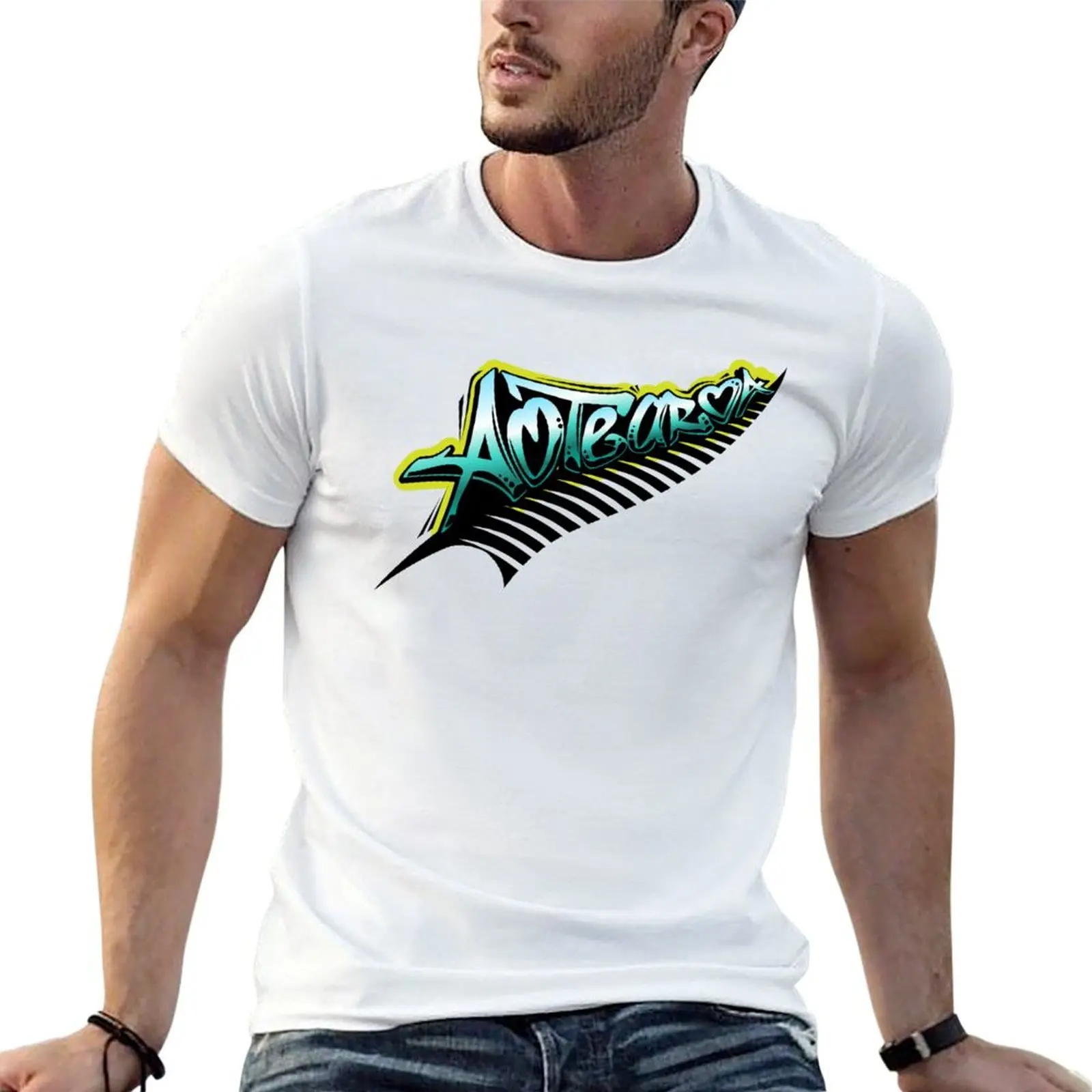 

New Zealand Aotearoa Kiwi Fern all blacks graffiti T-Shirt man t shirt cotton high quality t shirts for man pack white T-Shirt