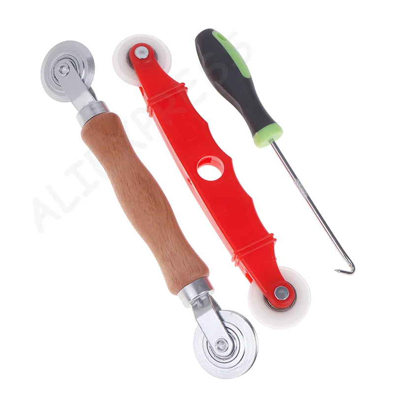 طقم عجلة ضغط شبكية لباب الشاشة مكون من 3 قطع، أدوات إصلاح أسطوانة تثبيت النافذة