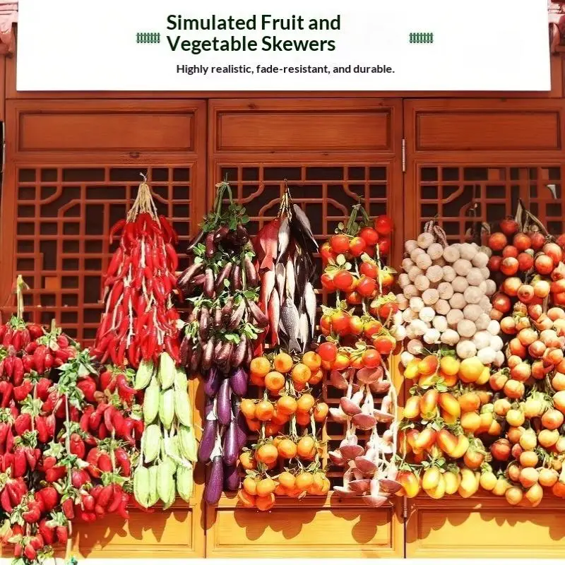 Lebensechte Künstliche Gemüse- und Obst-Strang-Anhänger 1 Bündel Falsches Lebensmittel-Modell für Küchen-Display Fotografie-Requisiten Dekoration – Detail 8