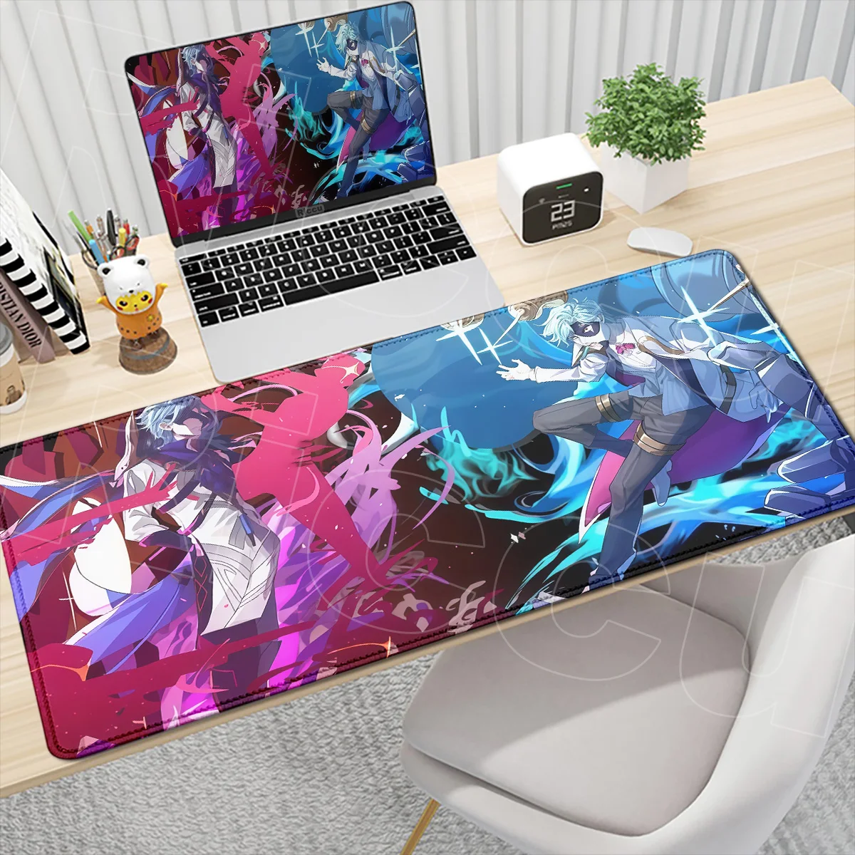 Large Desk Mat Laptop Office Keyboard Rug Genshin Impact The Doctor II Dottore Locking Edge Mousepad Computer Gaming Accessories