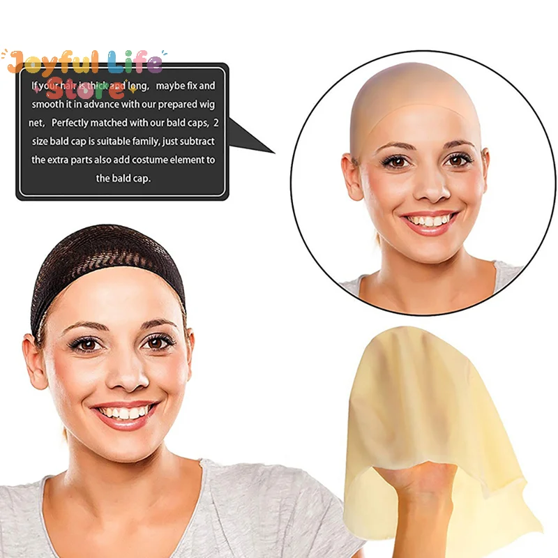 Hot Funny latex Skin Fake Bald Head Unisex Fancy film Party Wig Cap Latex Mask Hat