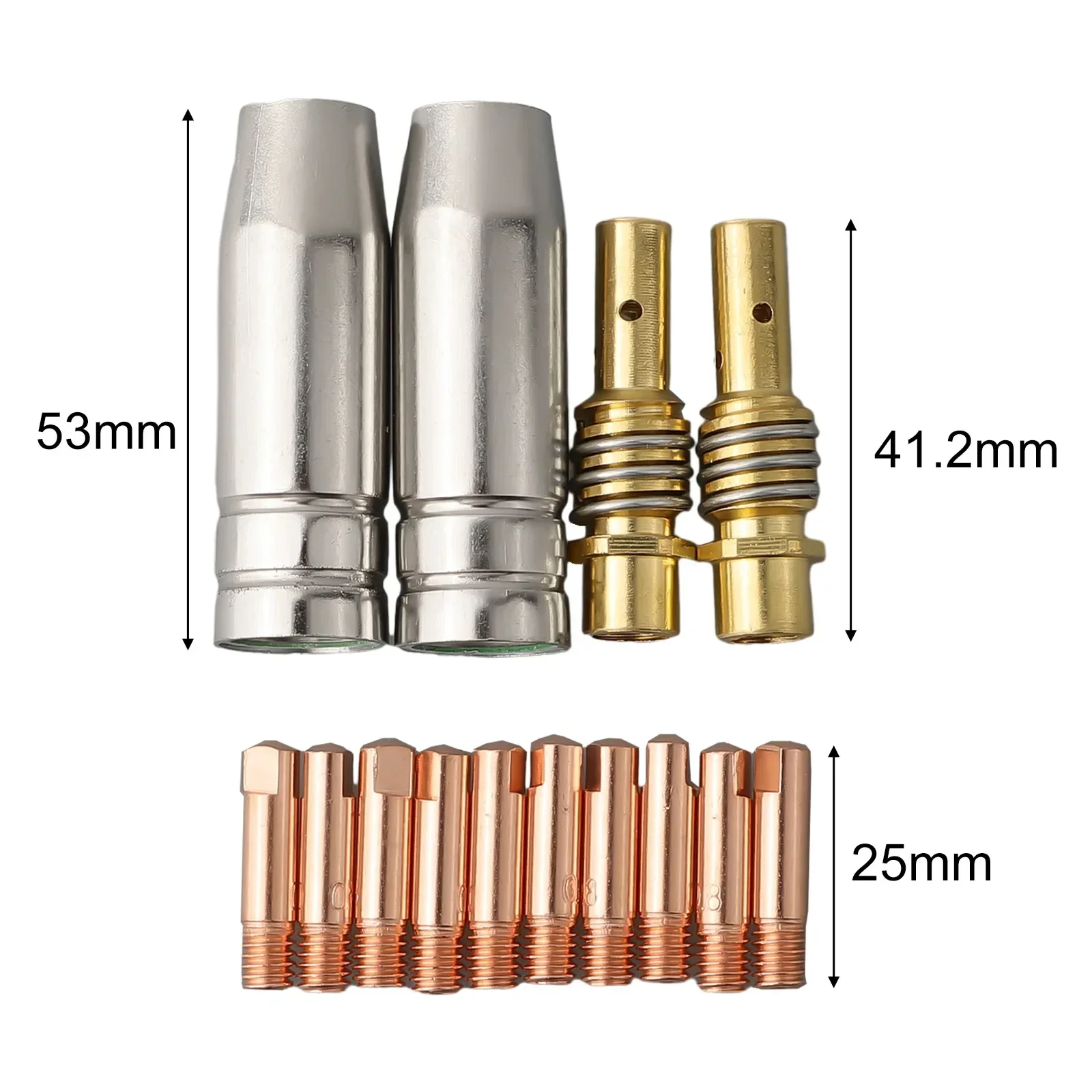 14 Pcs MIG/MAG Welding Torch Gas Nozzle M6 0.8 Mm Metal Replacement Accessories For Power Welding Soldering Equipment Parts