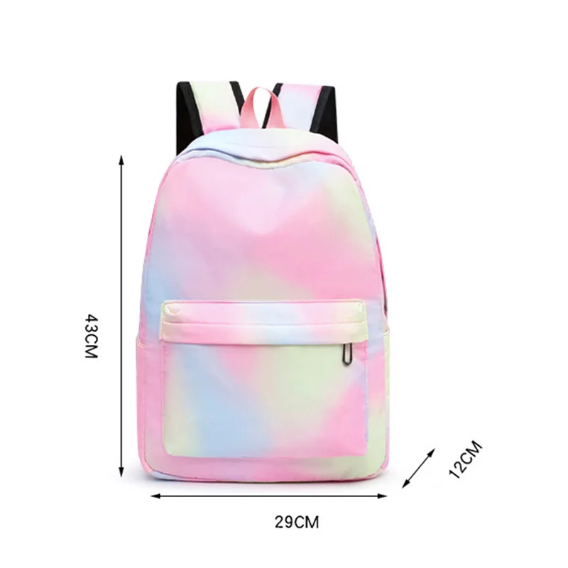 3pcs Retro Wolf Head Paw Colorful Backpack with Lunch Bag for Women Student Teenagers Rucksack Casual School Bags Sets