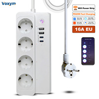 WiFi Power Strip EU With 4 Plug+2 Type-C PD20W Fast-Charging+2 USB Works With alexa google home Smart home Tuya Smart Smart Life