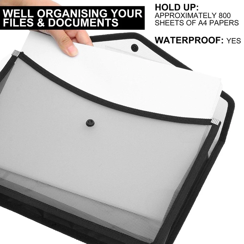 6Piece A4 Capacity Plastic Bag File Organizer Document Bag Stationery Storage Pouch
