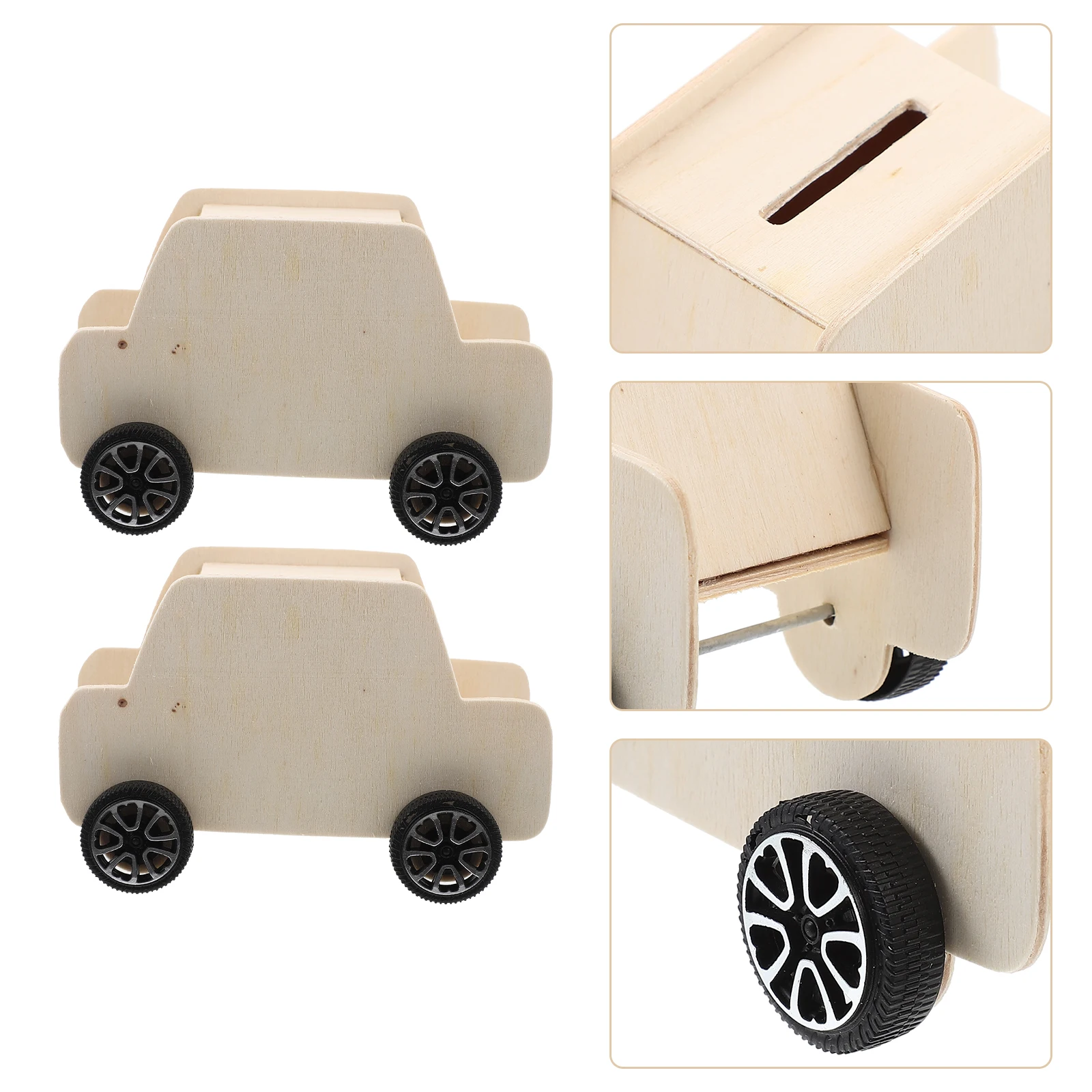 2 個 DIY 木製銀行白未塗装貯金箱子供のための手作り着色クラフト教育貯金箱環境に優しい