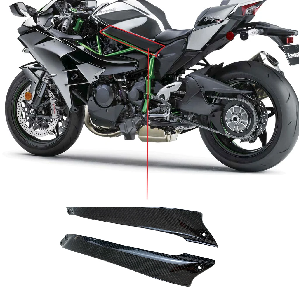 

3K 100% Carbon Fiber Motorcycle Modification Accessories Fuel Tank Cover Side Panels For Kawasaki H2 H2R 2015 2016-2022