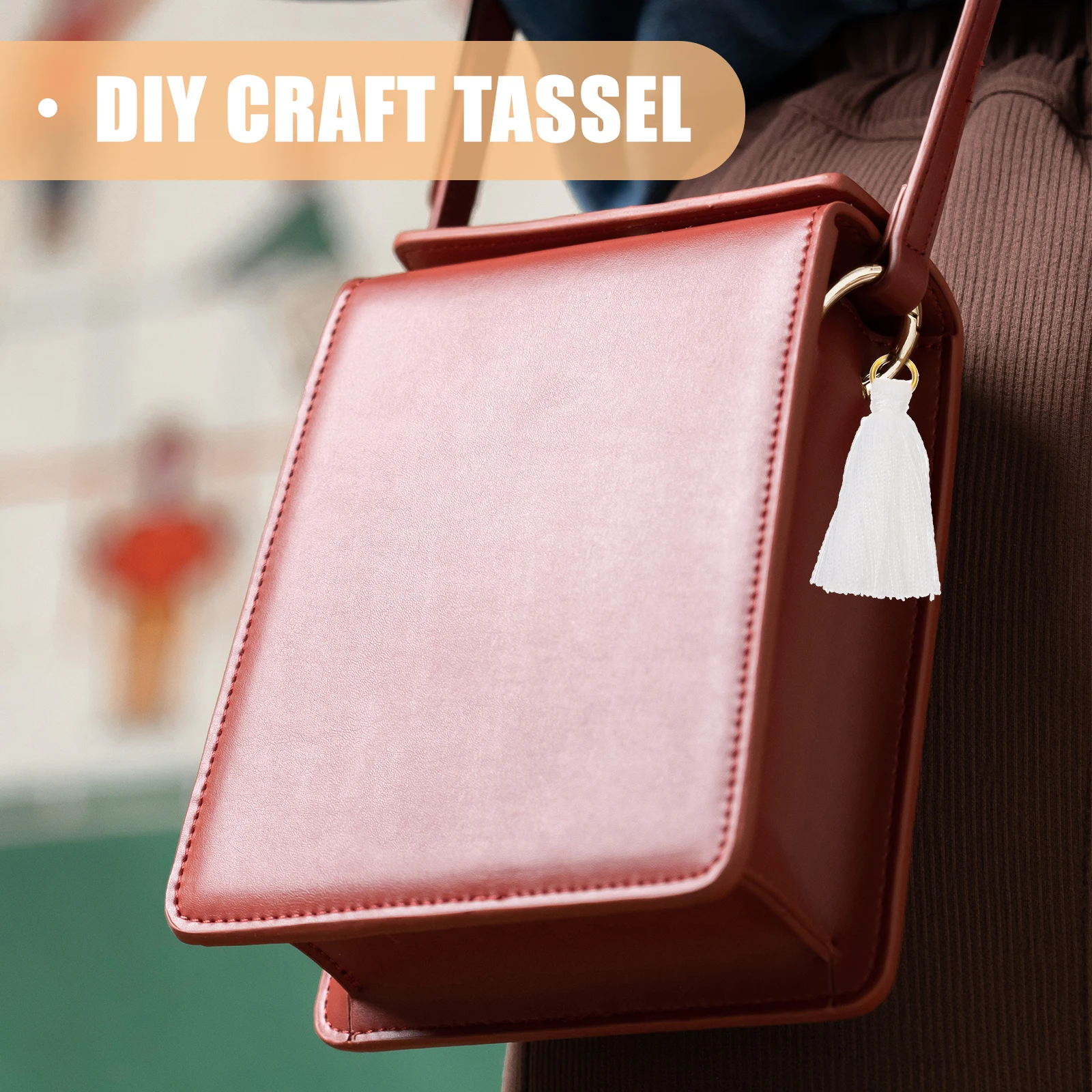 

100Pcs 3.5cm Mini Tassel Accessories Exquisite Detail for Key Sweater Chains Crafts