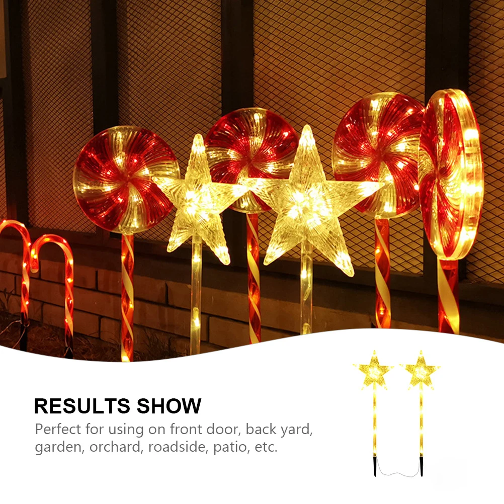 

Solar Star Light Yellow Christmas Decorative Outdoor L Pathway Lights Garden Yard Waterproof Design Solar Powered