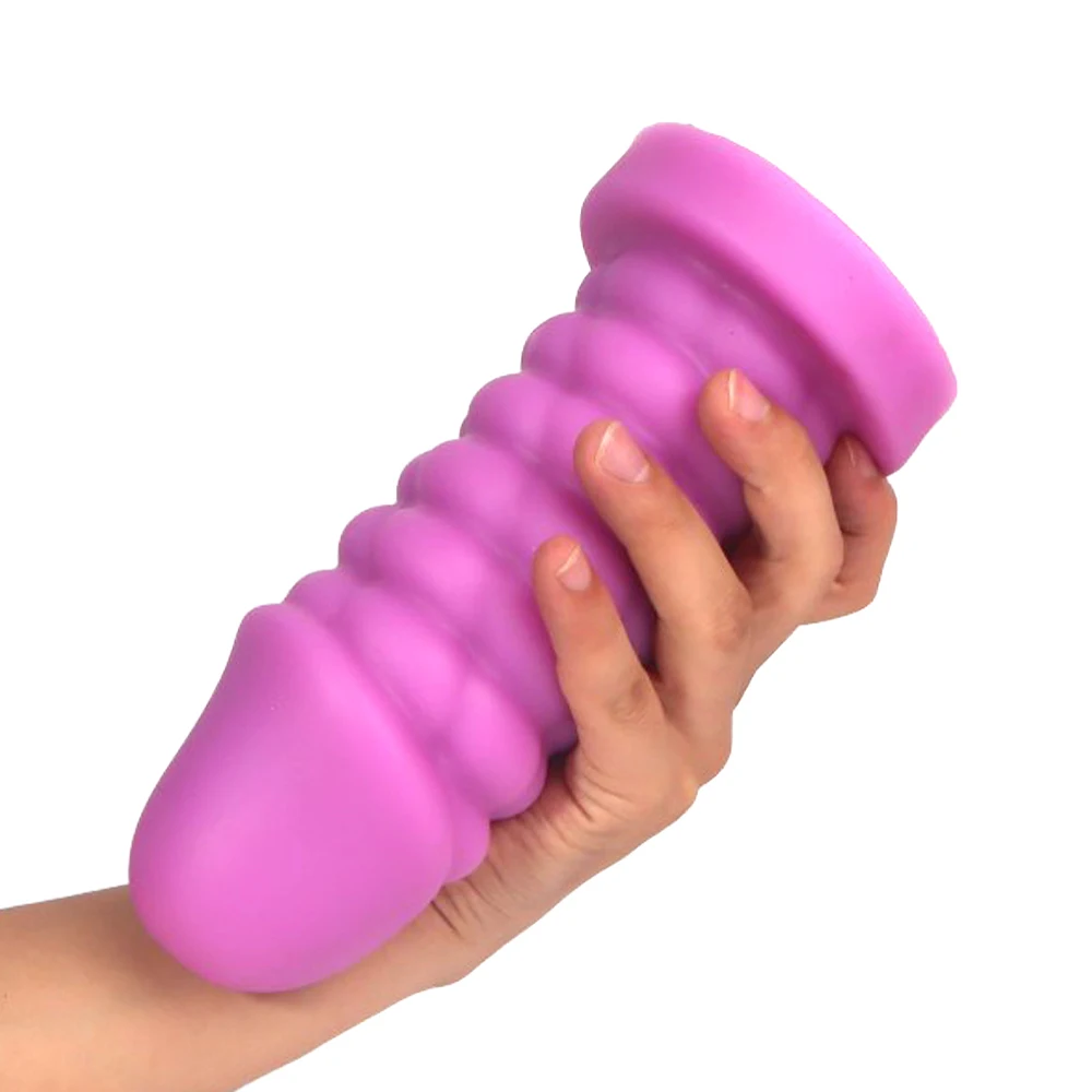 Purple Huge anal Dildos women sex toys 18+ masturbation Silicone butt plug S-XXXL Big Dick with Powerful suction cup anal plug view 5