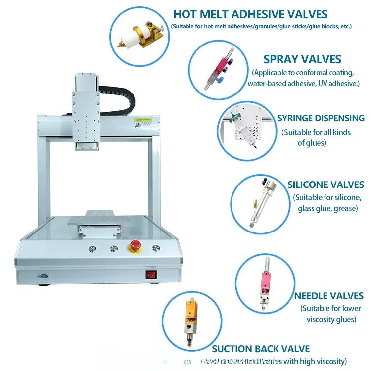 Robot Hot Melt Adhesive Dispensing MachineFully Automatic Glue Dispenser Machine Desktop Glue Coating