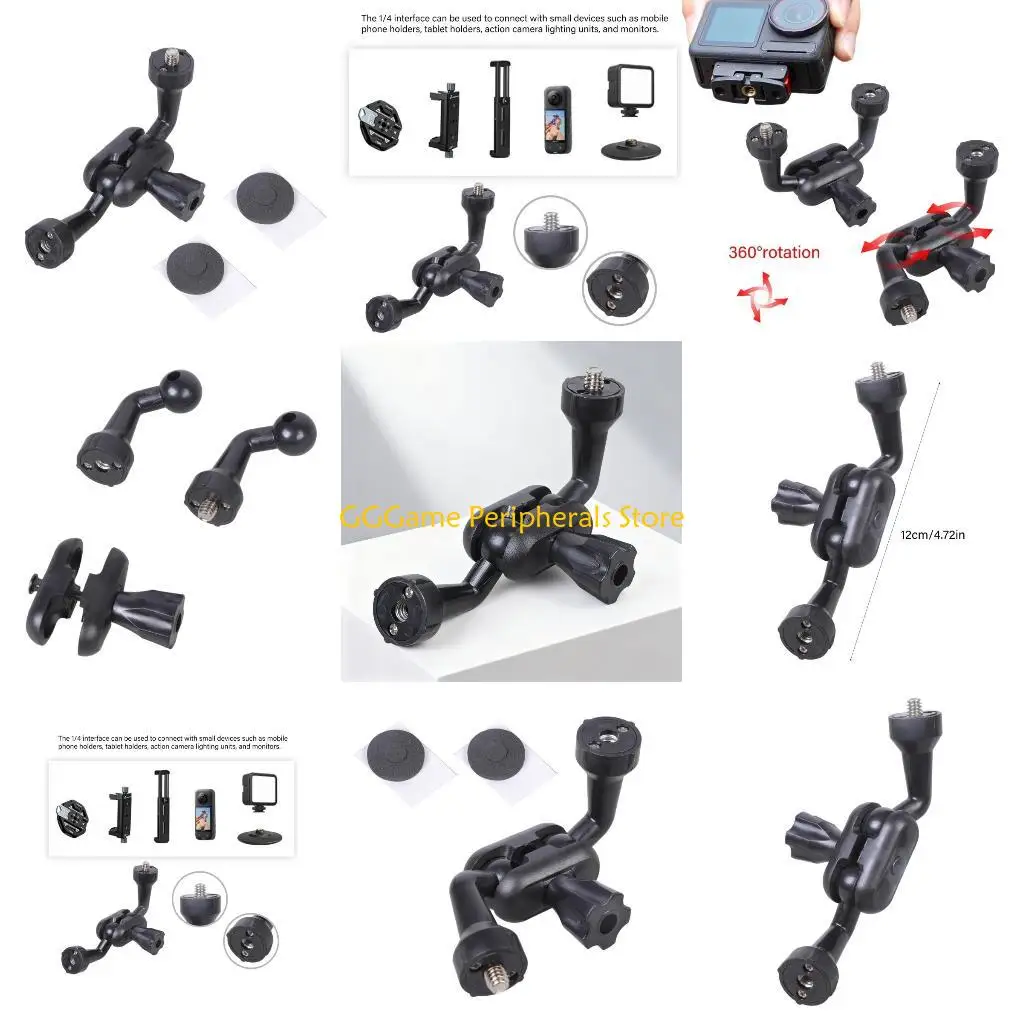 

U55B 12cm Photography Screw Converter 1/4 Male Female Threaded Rotating Adapter Lightweight For Camera Microphones