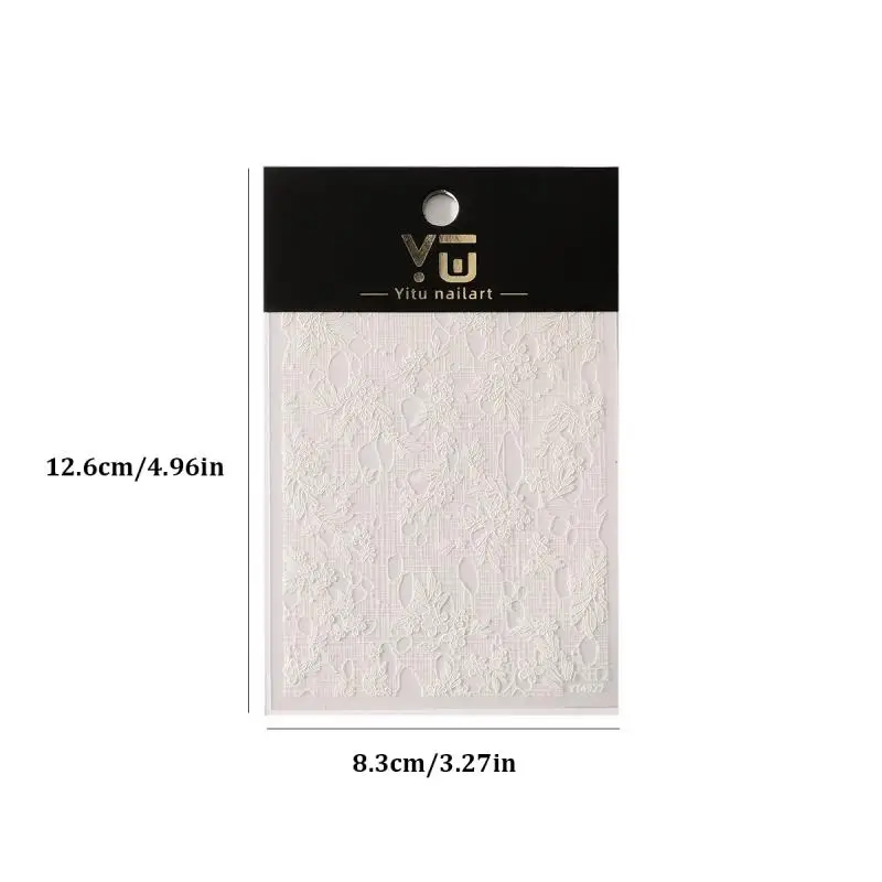 الدانتيل مانيكير الشارات الأظافر الديكور الدانتيل تنقش/رقائق الأظافر المسطحة أسود أبيض نقل ورقة مثير مسمار الفن ملصقات شريط