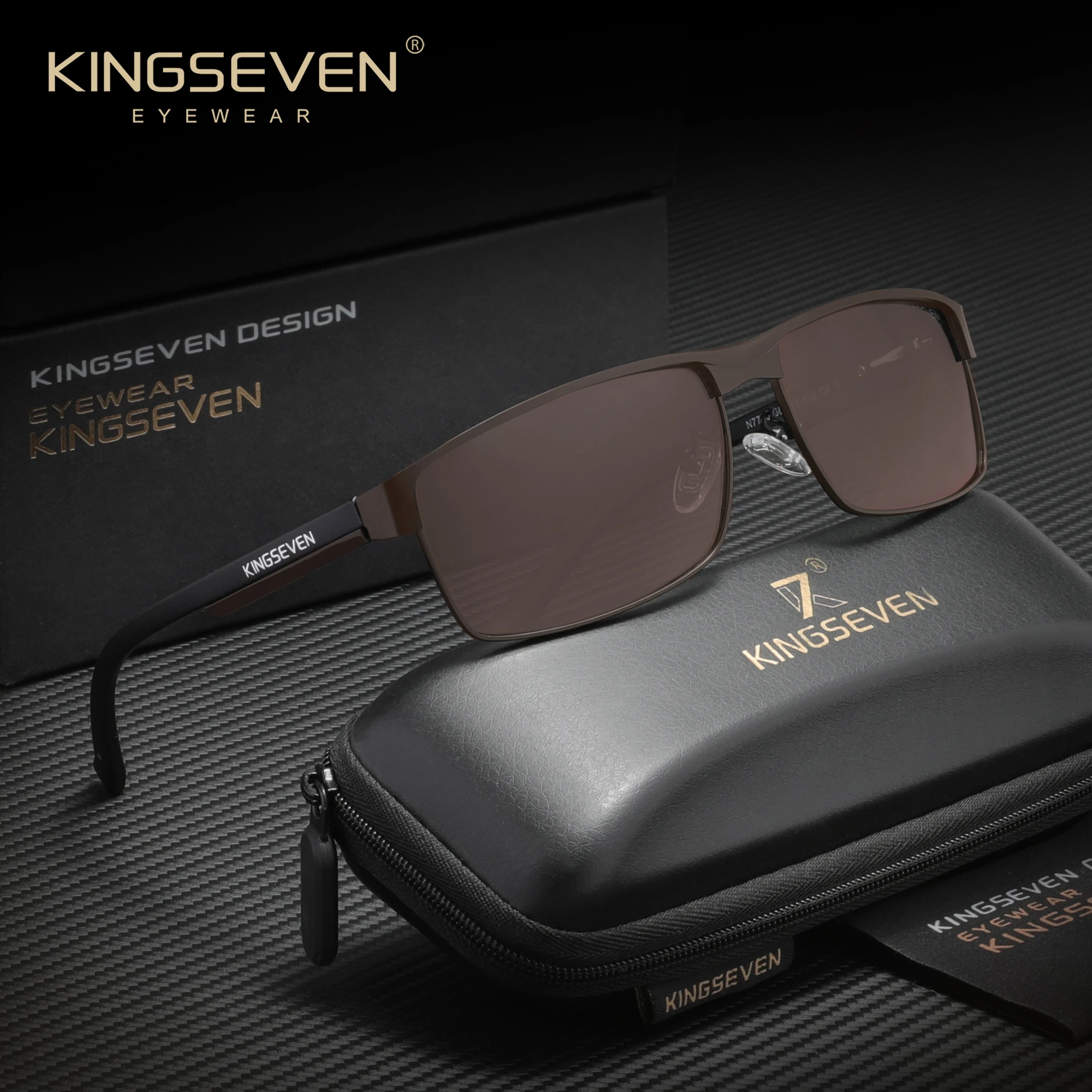 

KINGSEVEN Driving Series Rectangle Polarized Men Aluminum High Quality Sunglasses Male Sun Glasses Women Outdoor Eyewear