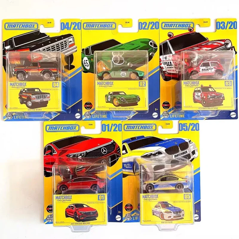 

hot Matchbox Collectors #01-05 Honda N600 Off Road Benz Eqs Ford Bronco Bmw M5 Police 1/64 Diecast Model Car Toy Gbj48 Gift Toy