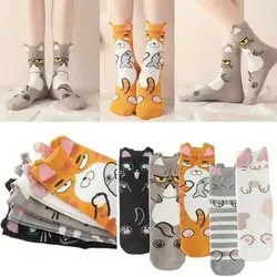 Adorable Fashion Cat Socks Harajuku Funny Cotton Hosiery Cartoon Short Stocking Streetwear Kawaii Sweet Animal Socks