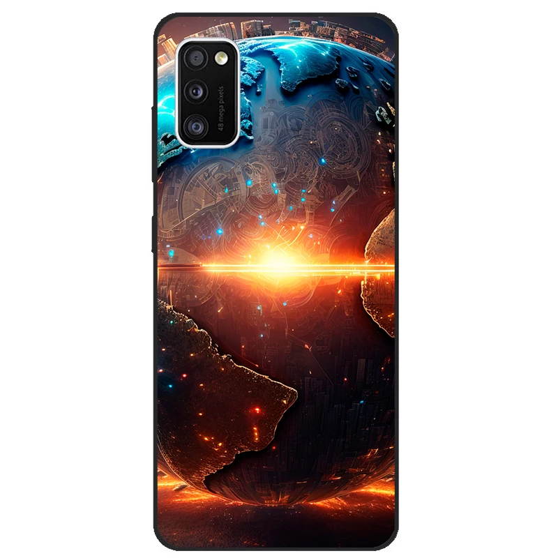 Samsung Galaxy A41 A 41 SM-A415F ブラック用スマホケース、Samsung Galaxy A41用ソフトTPUバックカバーシリコンケース