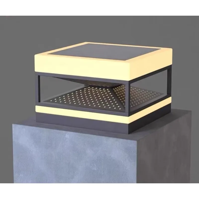 Hollow Gate Post Light Rectangle Garden Bungalow Gate Post Light Emitting Diode Protection Post Light