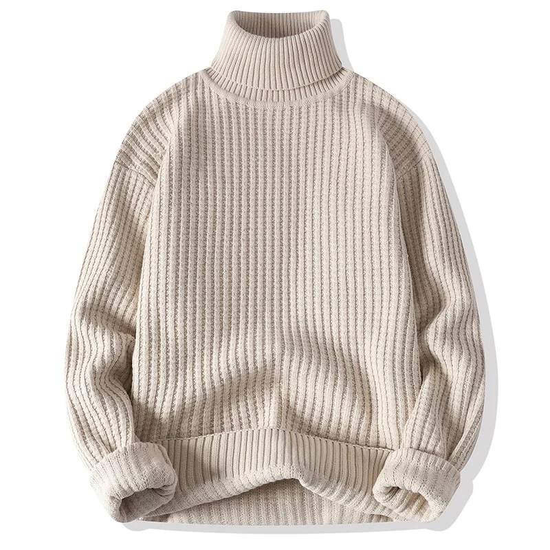 Autumn Winter New Mens Sweater Turtleneck Pullover Men Solid Color knit Sweater Business Casual Sweater Warm Pull Jumper