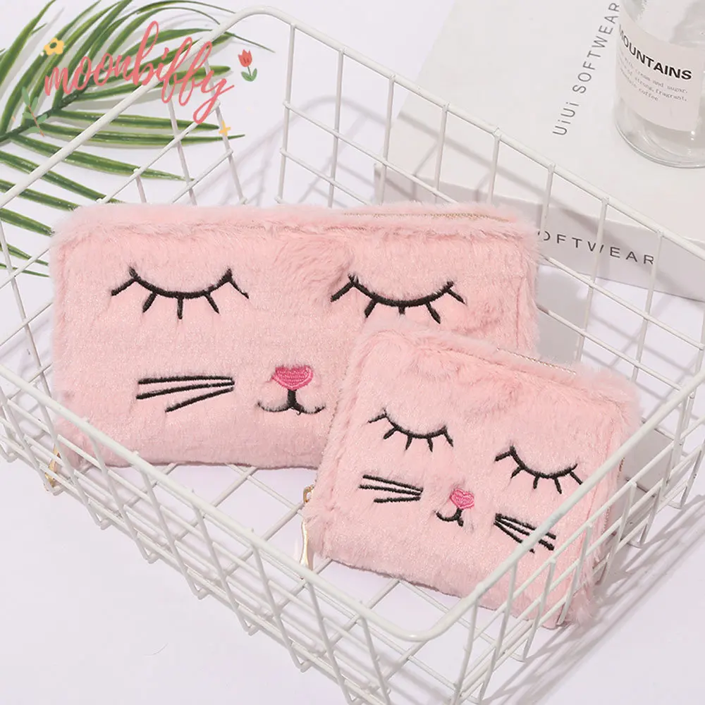 

New Cartoon Plush Wallets for Women Fashion Standard Zipper Purset Mini Large Capacity Long Handbag Coin Purse