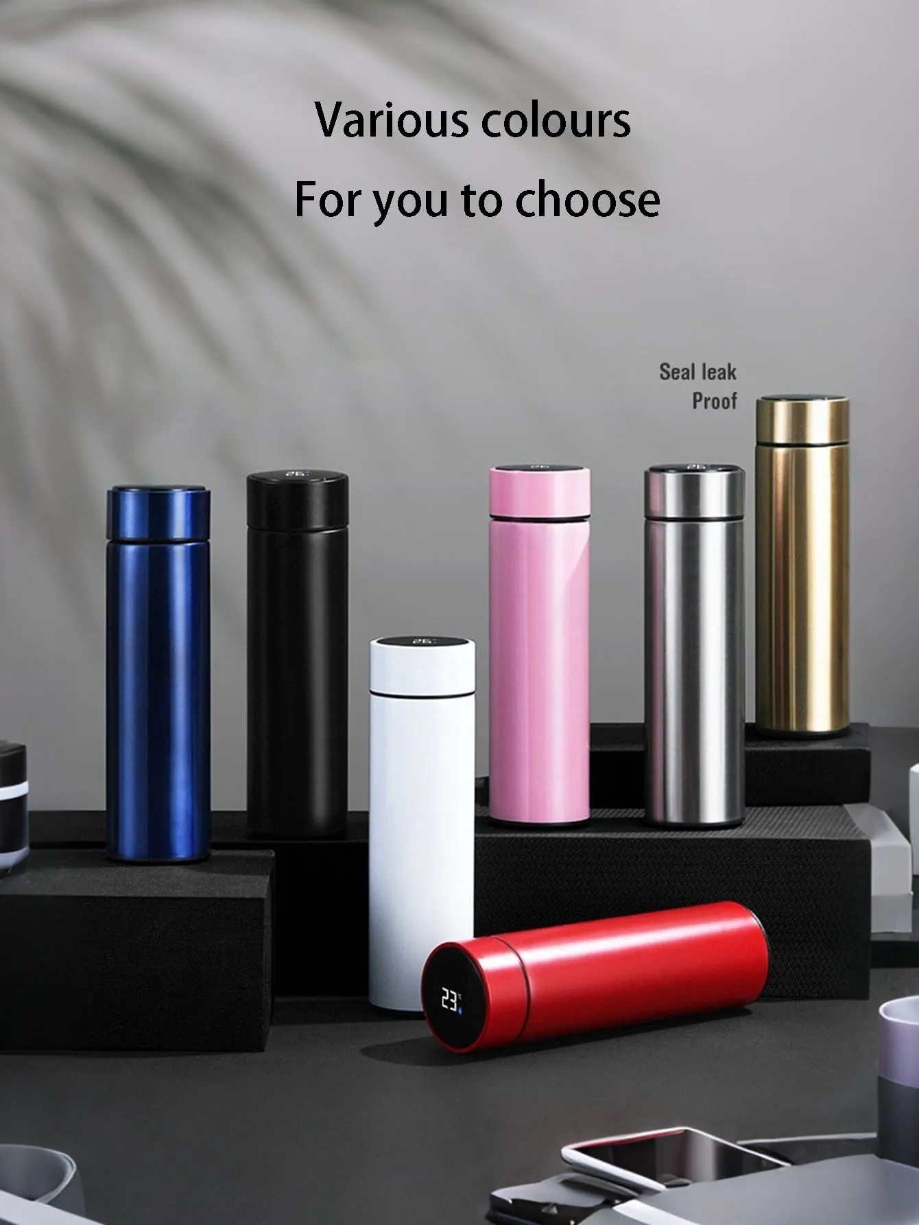 

304 stainless steel temperature car water cup, portable business gift for friends, family, and classmates, insulated cup