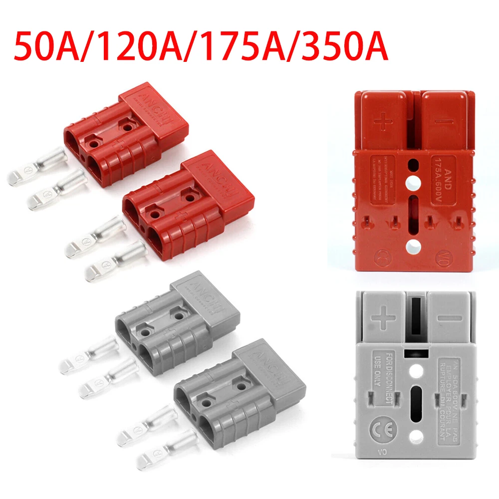 2PCS Für Anderson 50A 120A 175A 350A 600V Stecker Kabel Terminal Batterie Power Connector Kit Schnell Stecker batterie Lade Stecker