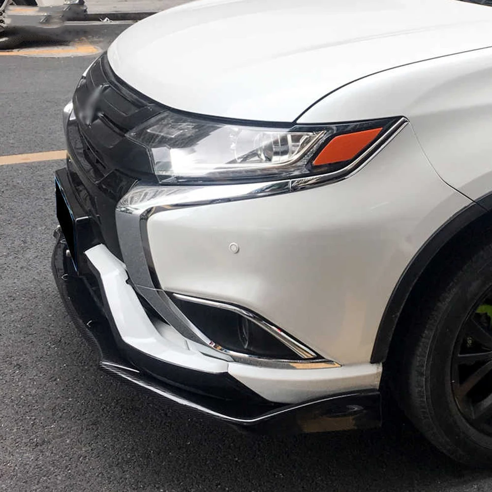 For Mitsubishi Outlander 2019 20 21 Front Bumper Lip Chin Spoiler Splitter Diffuser Protection Guard Bodykit Accessories Parts