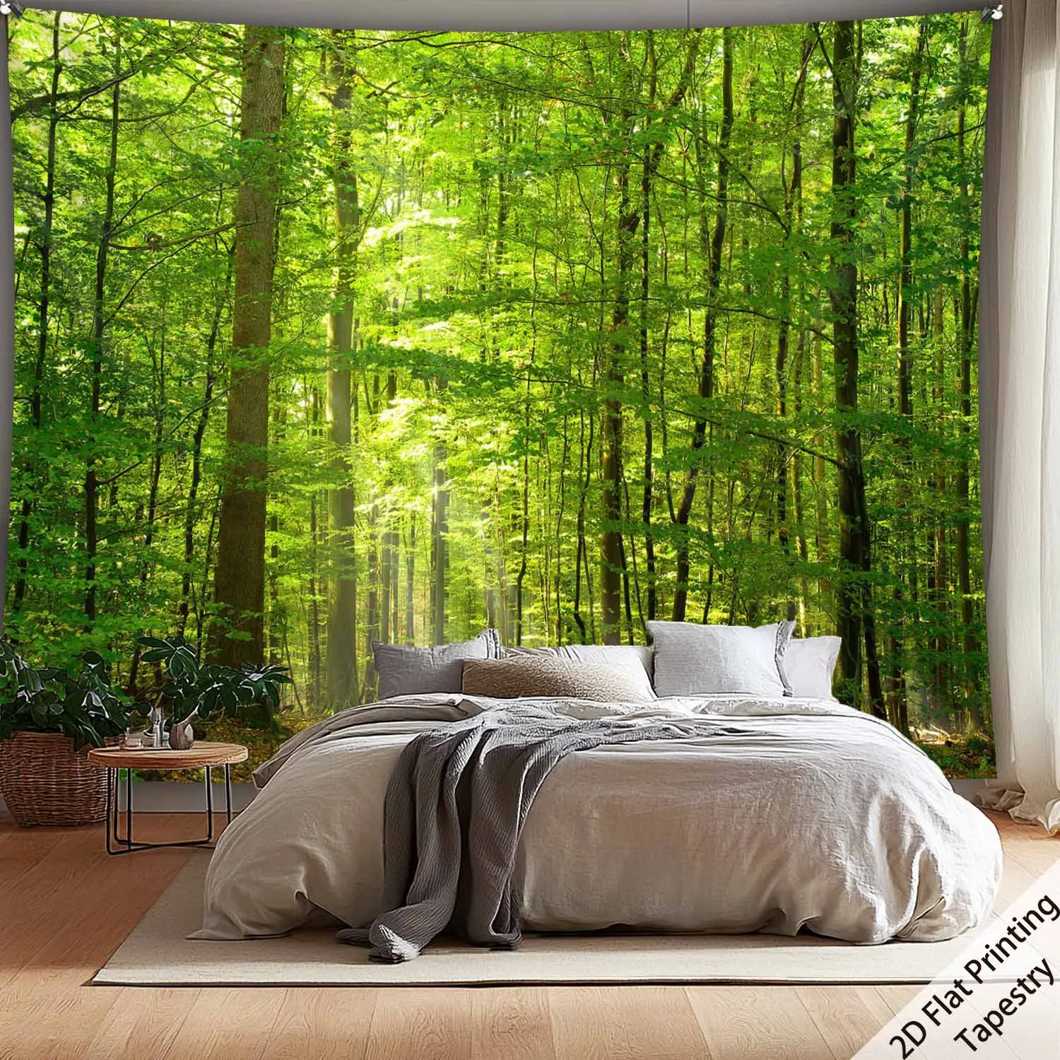 Green Forest Design Digital printing polyester wall tapestry suitable for use in living rooms bedrooms offices bars and party