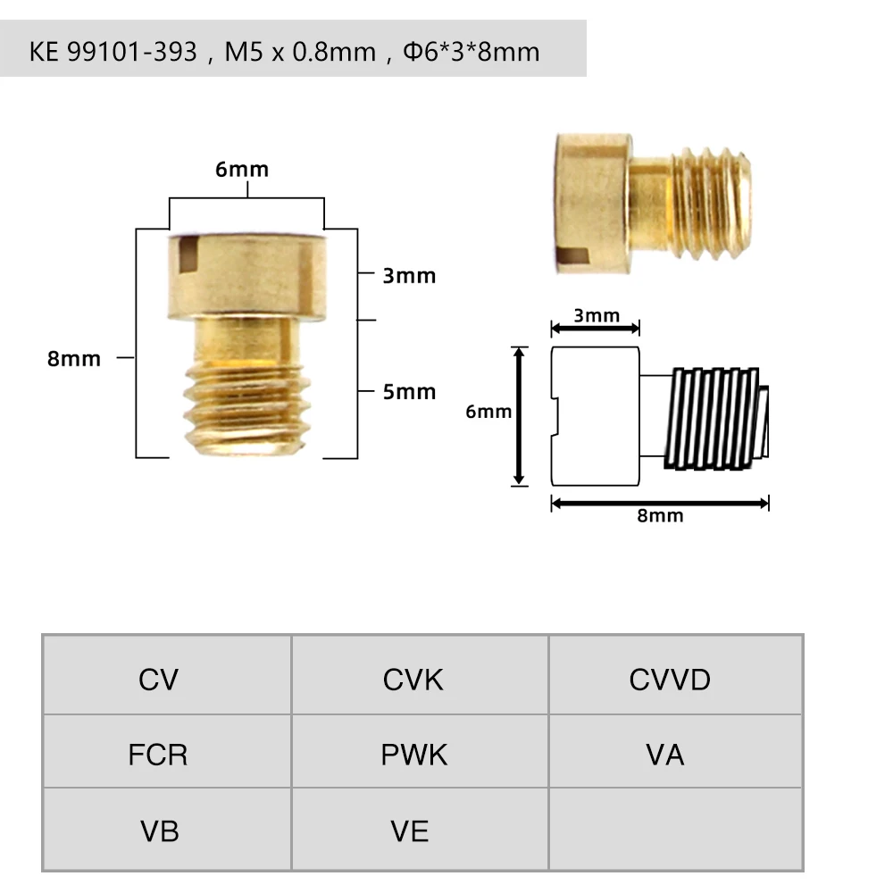 10Pcs Carburetor M5 Main Jet Kit & 10Pcs Slow/Pilot Jet For PWK Keihin OKO CVK PWM NSR KSR PWM Motorcycle Carburetor