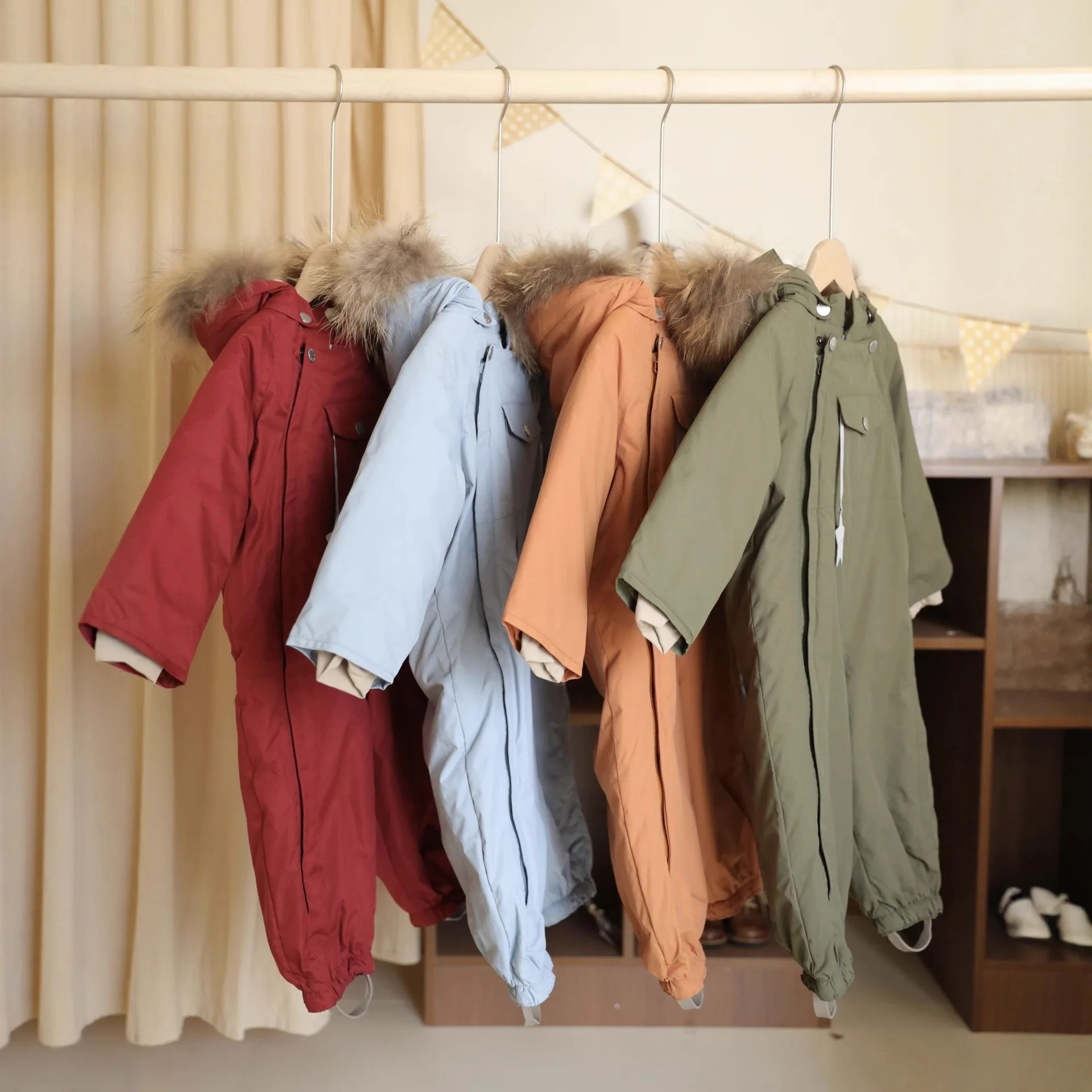 

Children's Crawling Suit 2025 Winter New Arrival Fashionable Boys' Hooded Down Jacket Pure Cotton Warm Infant & Toddler Onesie