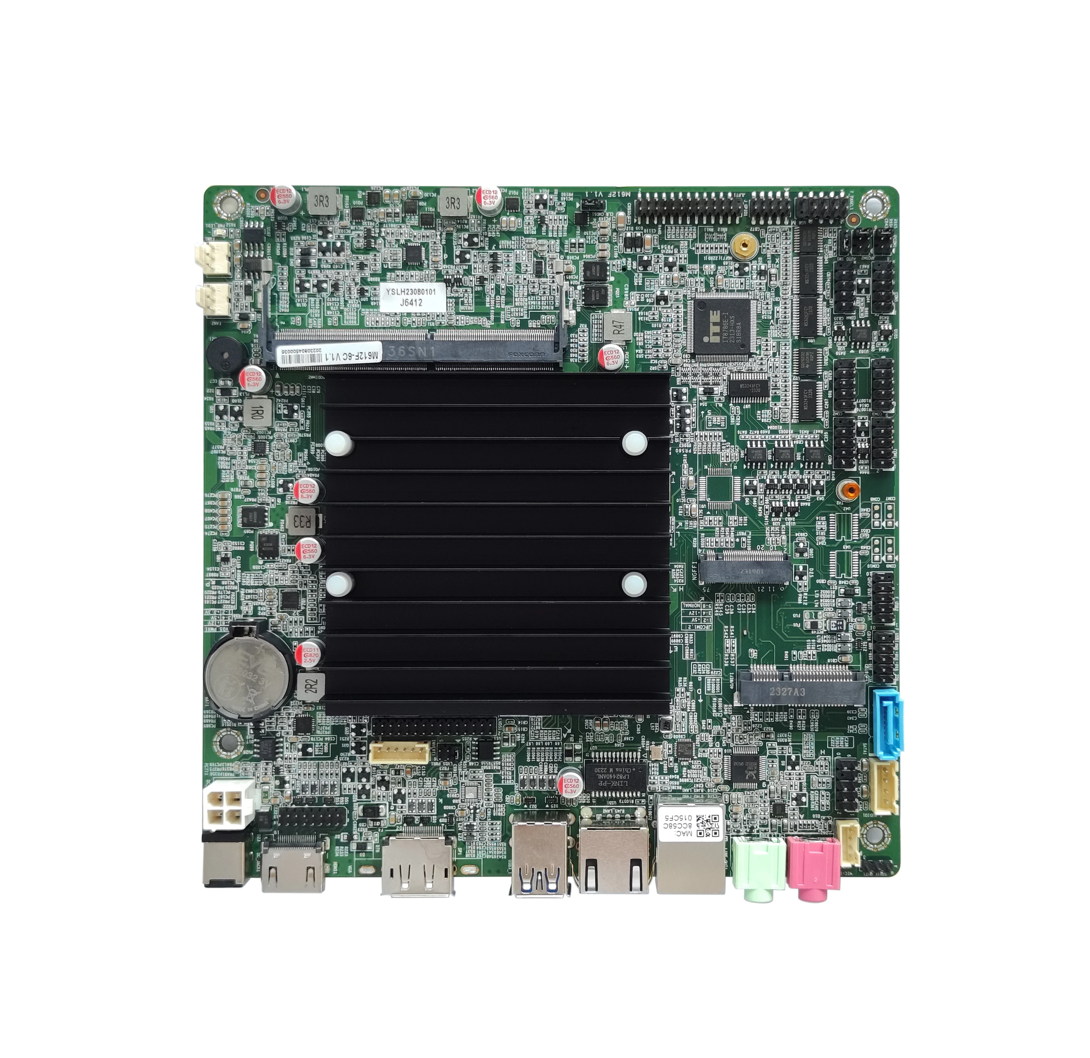 Celeron J6412 Fanless Industrial Motherboard, Robust Mini-ITX/Thin Mini-ITX Embedded PC Mainboard for 24/7 Operation