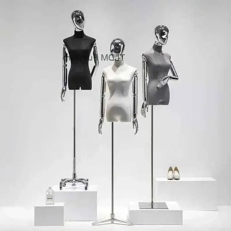 

Манекены для магазинов: мобильные, креативные, современные, для демонстрации одежды, полудлинные, высококачественные, из оленьей кожи, для женской одежды