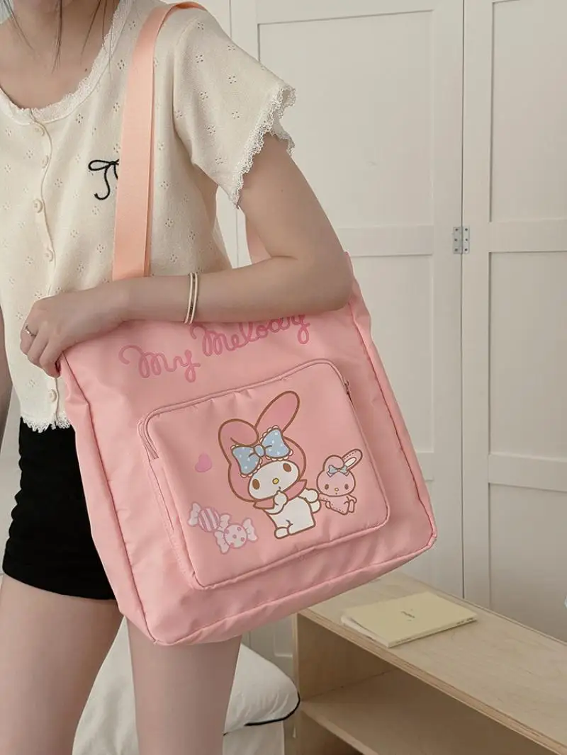 

Sanrio Mymelody Shoulder Bag Kawaii Hellokitty Kuromi Cinnamoroll Ladies Crossbody Bag Large Capacity Stationery Storage Bag