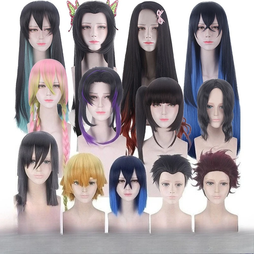 

Ghost Slaying Blade Аниме Косплей Парик Синтетический Комбинированный Парик Косплей Demon Slayer Несколько Персонажей Аниме Козер Парик Ежедневно