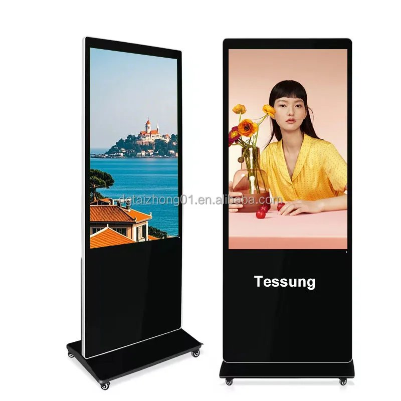 65/75 Zoll Android 4K Werbebildschirme Einkaufszentrum Ausstellungshalle LCD Digital Touch Screen Display Stand