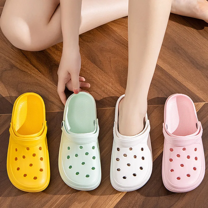 여름 겉옷 미끄럼 방지 슬리퍼, 캐주얼 운전 해변 커플 샌들, 패션 정원 신발, 여성용 야외 청키 슬리퍼