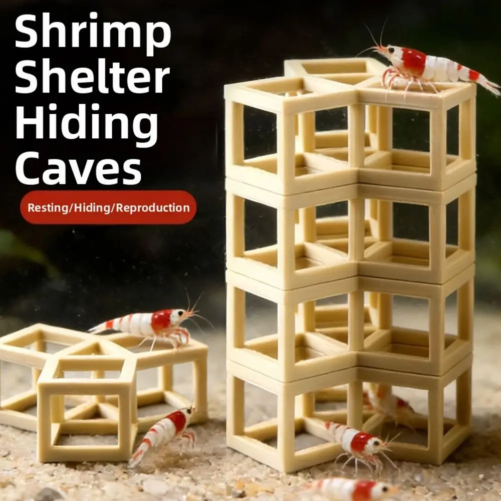 Simple 3D Printed Aquarium Shrimp Hideout Multiple Styles Safe Shrimp Shelter Small Fish Hiding Spot Shrimp Tank Accessories