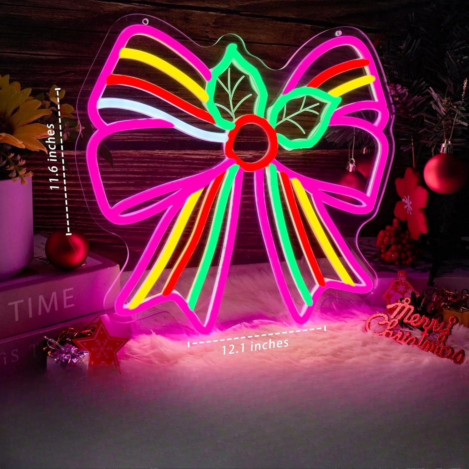 Bow  LED Neon Sign USB Dimmable Neon Light Sign for Gameroom Bedroom Bar Livingroom Birthday Party Gift Wall Decoration