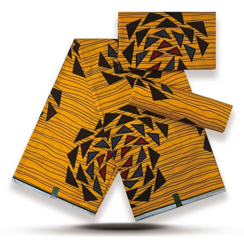 

100% хлопок, африканская ткань с восковым принтом, настоящая нигерийская Pagne, 6 ярдов, воск для женских вечерних платьев, шитье своими руками, платье Y5-714-1