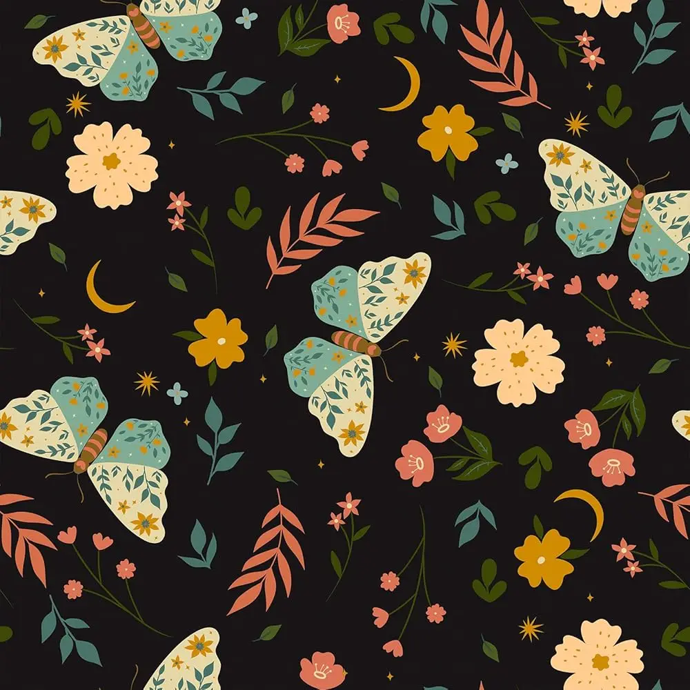 

Bla Floral Butterfly Wallpaper Peel And Sti Vintage Colorful Forest Wallpaper For Bedroom Living Room Removable Easy Peel Off