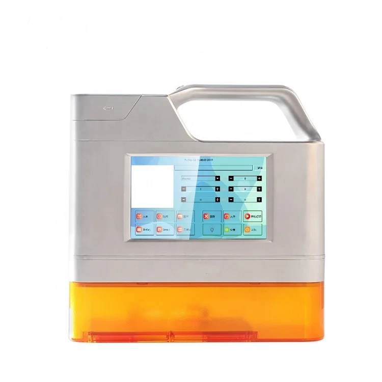 Portable mini laser expiry date printing machine logo bar batch qr code handheld plastic carton PVC card metal laser printer