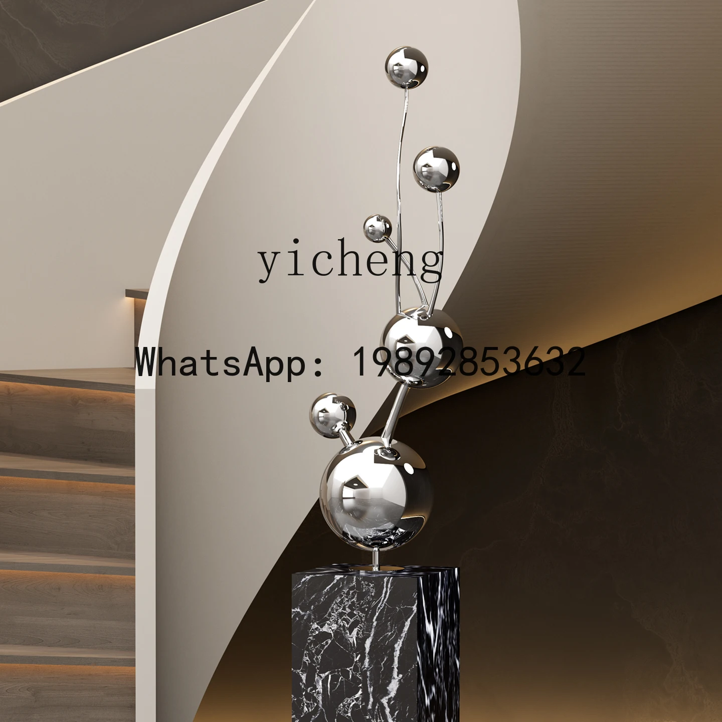 X6   light luxury metal floor ornament modern art TV cabinet exhibition hall hotel model room decoration